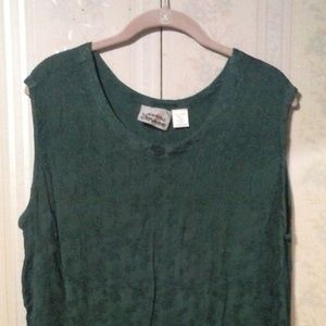 *LEMONGRASS EMERALD GREEN TEXTURED SLEEVELESS TOP